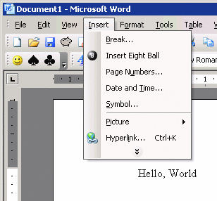 Figure 2a The Same Add-Ins in Word 2003 and Word 2007