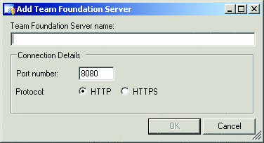 Figure 4 The Add Team Foundation Server Form