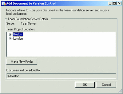 Figure 5 The Add Document to Version Control Form