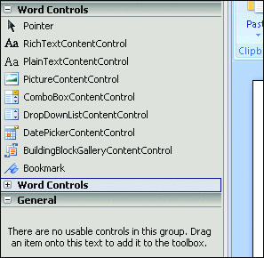 Figure 5 Word Controls