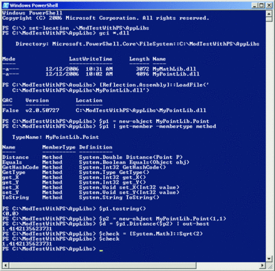 Figure 1 Ad Hoc Testing with Windows PowerShell on the Command Line