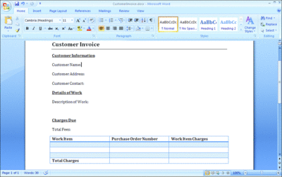 Figure 1 Customer Invoice Document