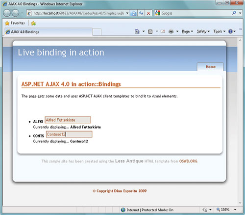 Cutting Edge Live Data Binding In Asp Net Ajax 4 0 Microsoft Docs