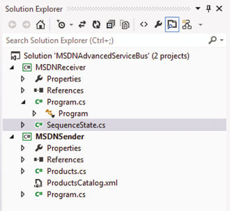 Visual Studio Solution to Simulate the Products Catalog Scenario
