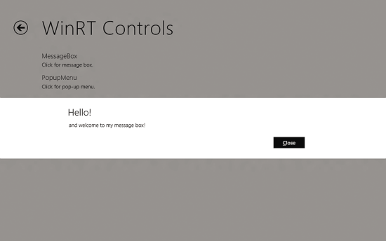The WinRT Message Dialog