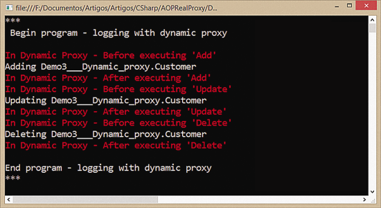 Program Execution with Dynamic Proxy