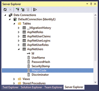 Default Structure of the ASP.NET Identity User Database