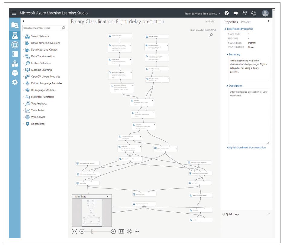 The Flight Delay Experiment Opened in Azure Machine Learning Studio