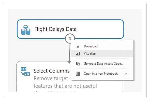 Flight Delays Data Module Context Menu