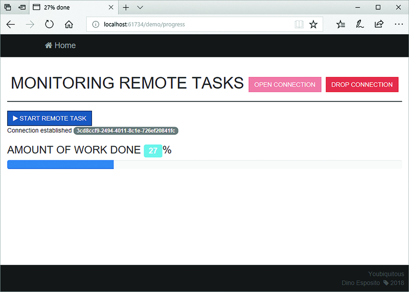 Using SignalR to Monitor the Progress of a Remote Task