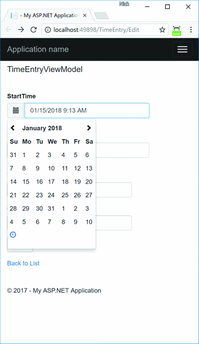 An Activated Date Picker