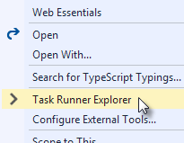 task runner explorer menu