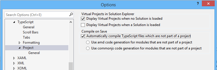 options setting auto compilation of TypeScript files