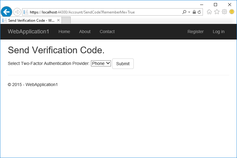Send Verification Code view