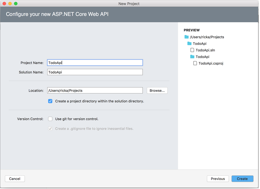 Create a web API with ASP.NET Core MVC