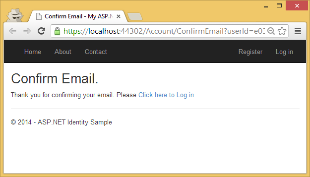 Image confirming email address