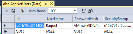 Image displaying table data of registered users