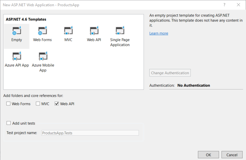 Get Started With Asp Net Web Api 2 C Asp Net 4 X Microsoft Docs