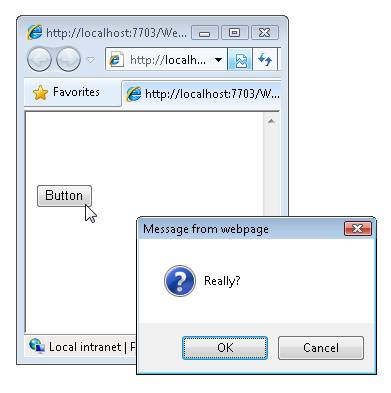 Displaying the confirmation dialog