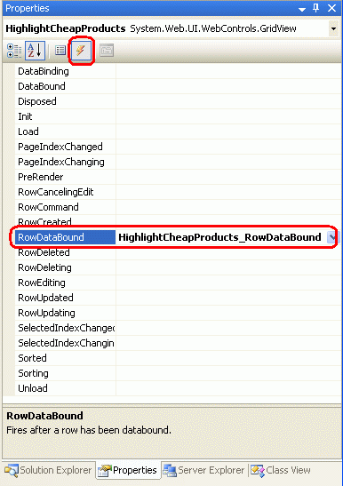 Create an Event Handler for the GridView's RowDataBound Event