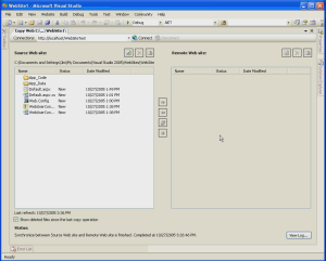 Screenshot of the video walkthrough of the Copy Web Site feature in Visual Studio.