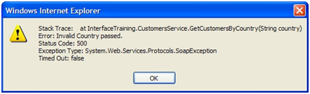 Output generated by calling ASP.NET AJAX error functions.