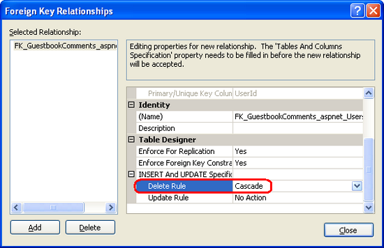 Configure the Foreign Key Constraint to Cascade Deletes