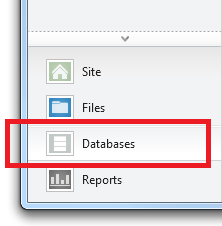 WebMatrix Database workspace tab