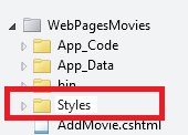 Naming the new folder 'Styles'