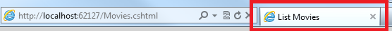 A browser tab showing the title created dynamically