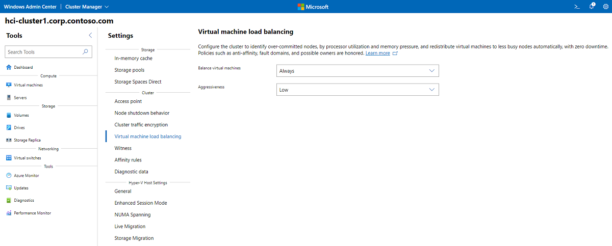 Configuring VM load balancing with Windows Admin Center