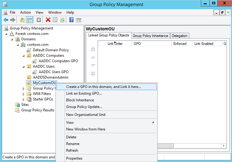 Create a custom GPO in the Group Policy Management console
