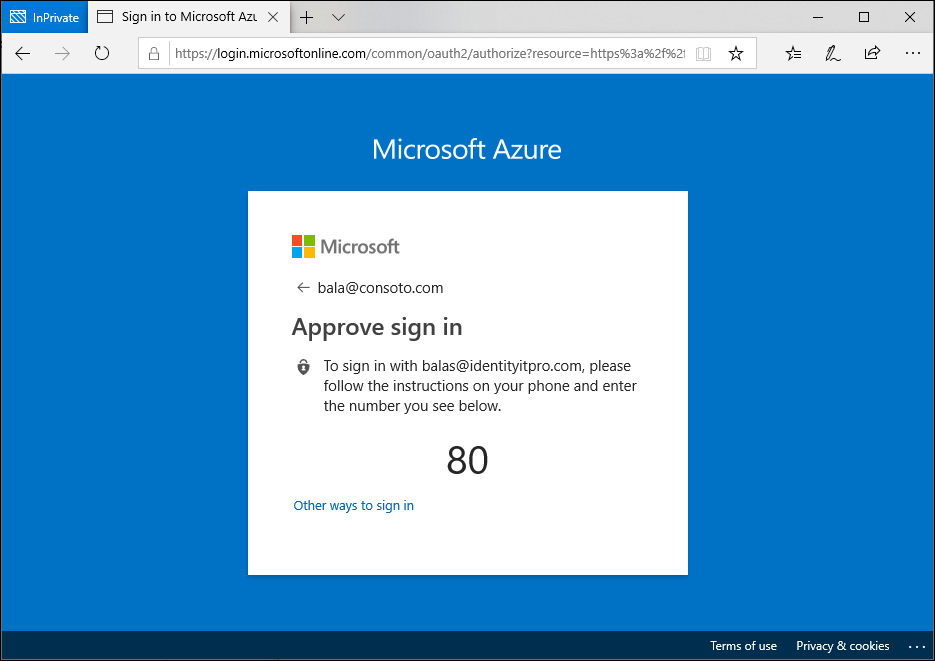Faça login no Microsoft Edge com o aplicativo Microsoft Authenticator