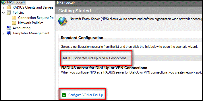 Configure RADIUS Server for Dial-Up or VPN Connections