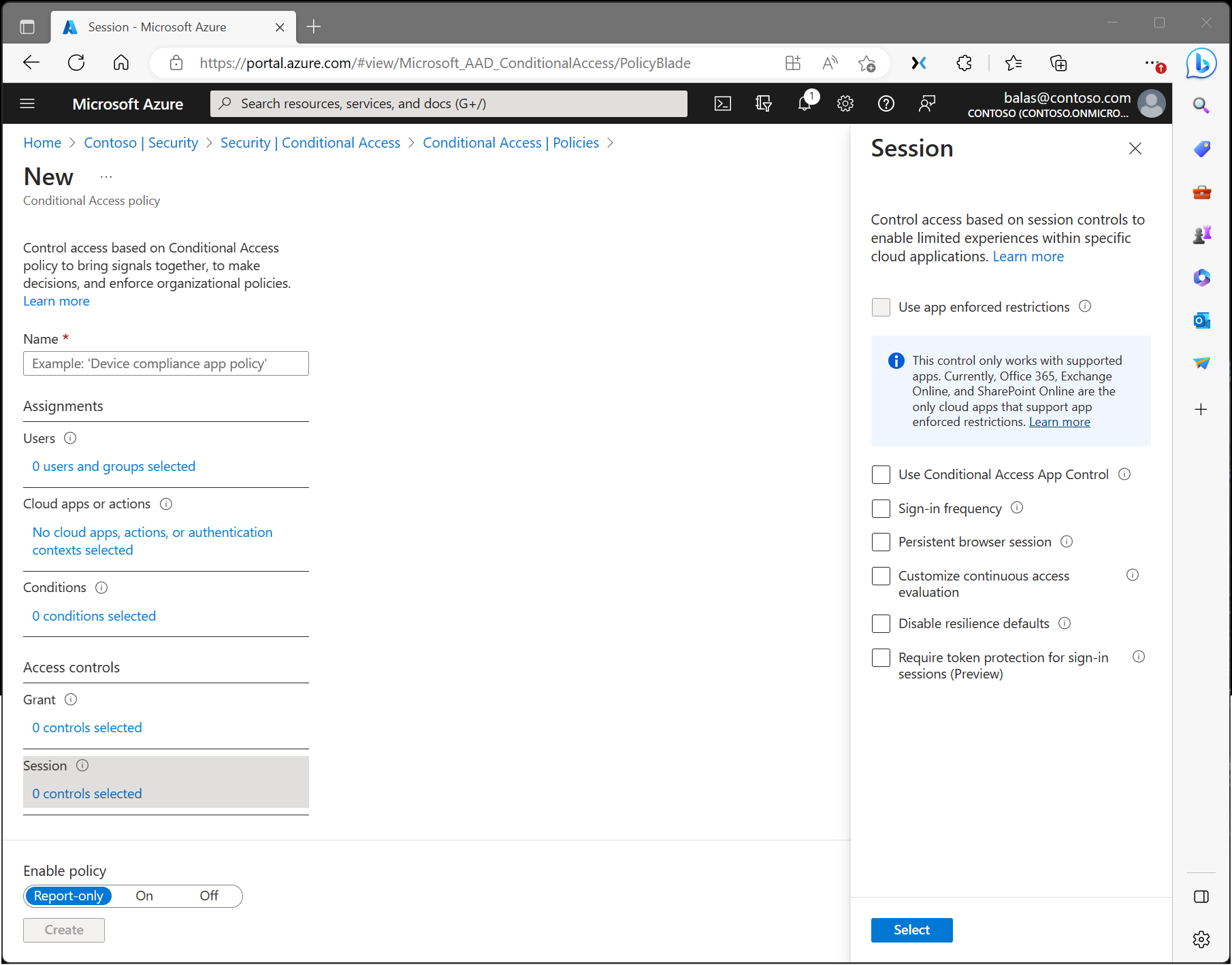 Screenshot of a Conditional Access policy with a grant control that requires multifactor authentication.