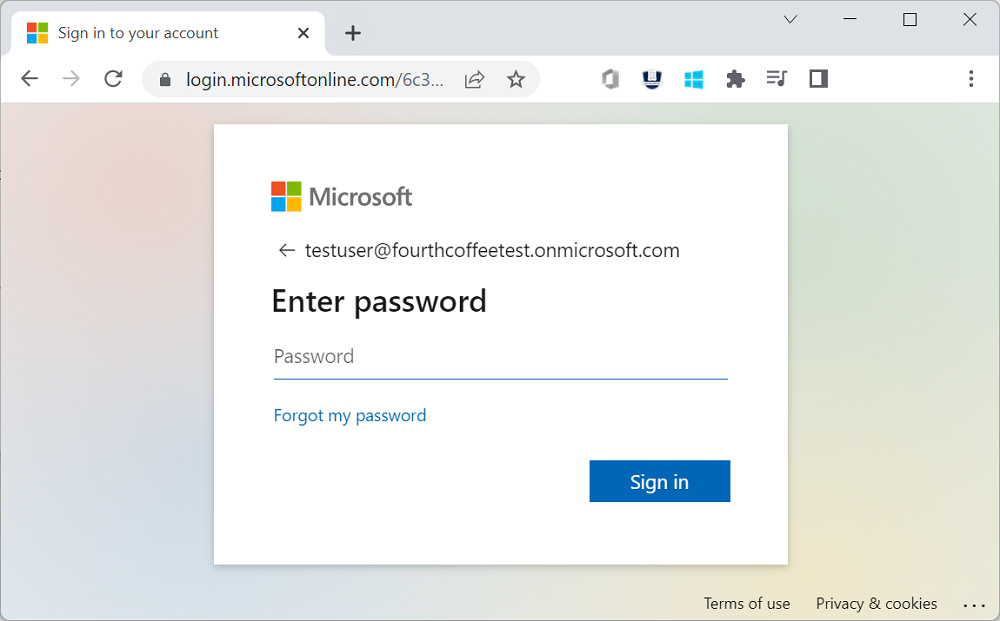 User or administrator sign in to Azure AD