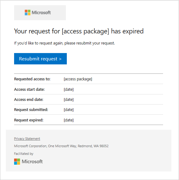 Requestor expired access request email