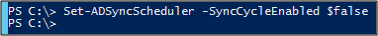 PowerShell commands to disable the sync scheduler