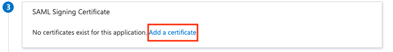 Create new SAML Certificate