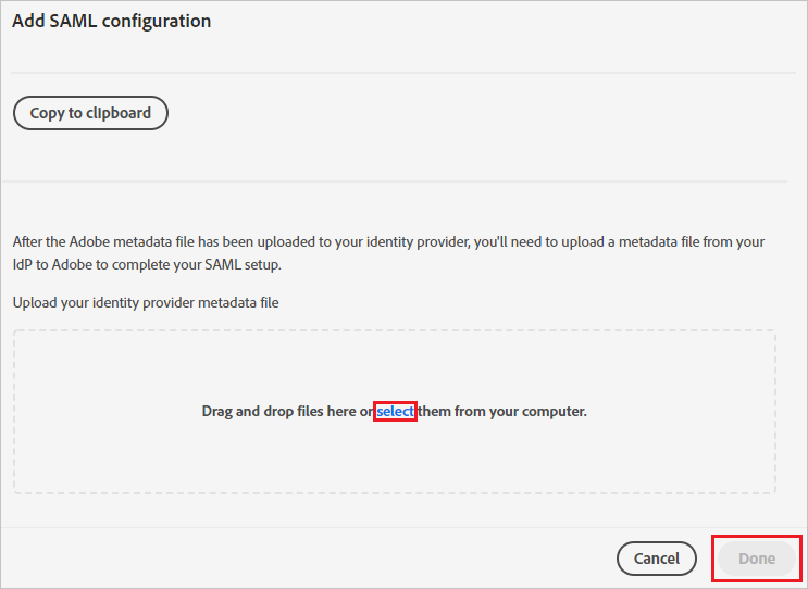 Adobe Identity Management saml configuration