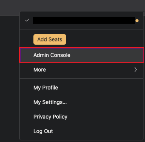 Screenshot showing Asana admin console settings.