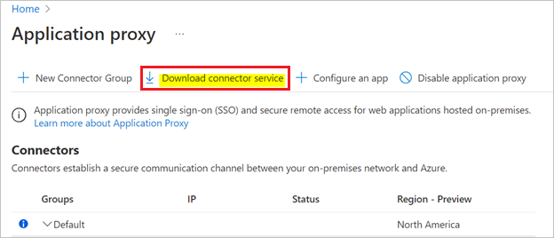 Screenshot for Download connector service.