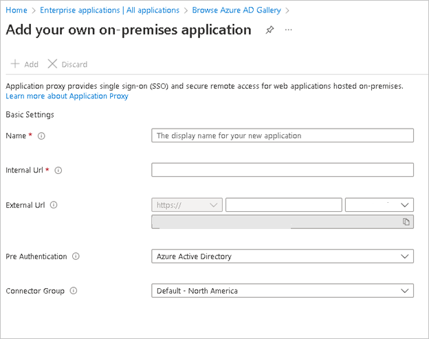 Screenshot for on-premises application.