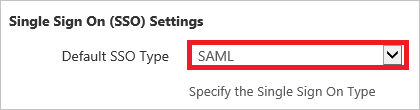 Screenshot that shows the "Single Sign On (S S O) Settings" panel with "S A M L" selected.