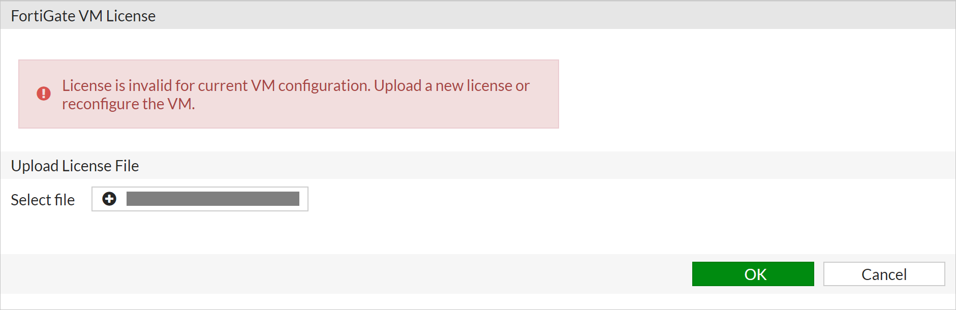 update pending fortigate vm license
