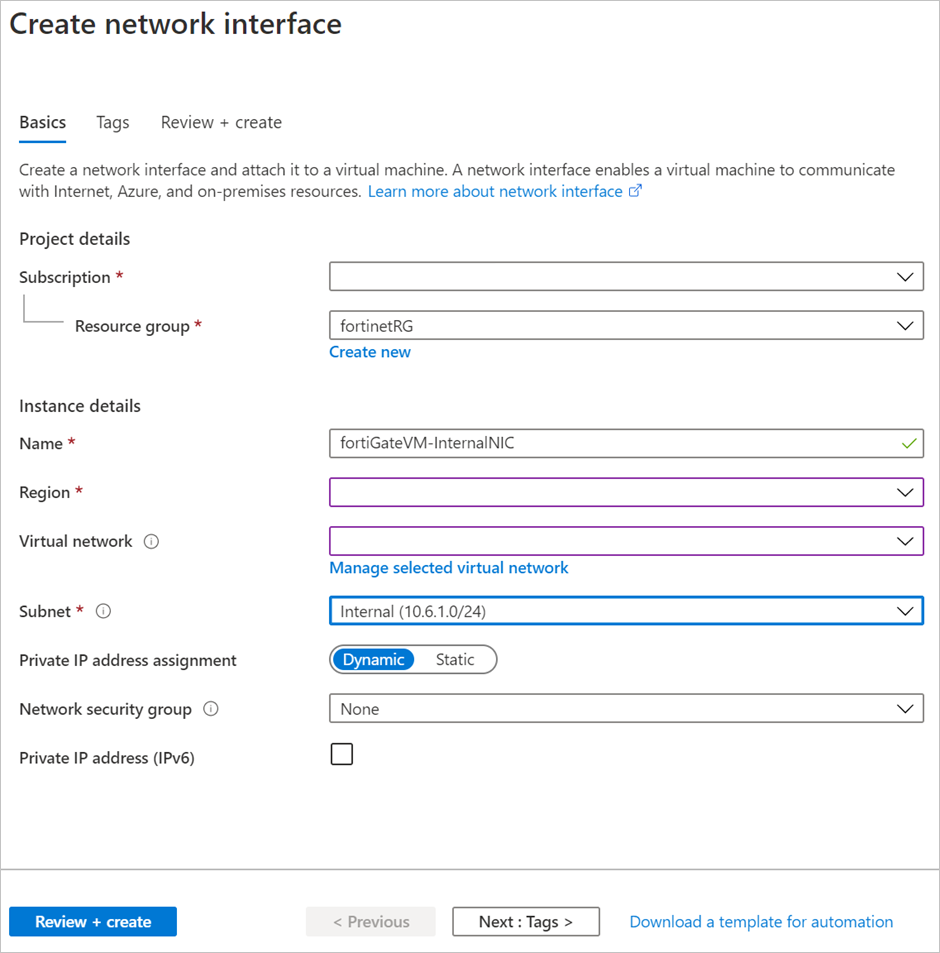 how to configure internet from host pc to fortigate vm