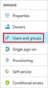 Screenshot shows Users and Groups selected menu.