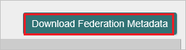 Screenshot shows the Download Federation Metadata link.