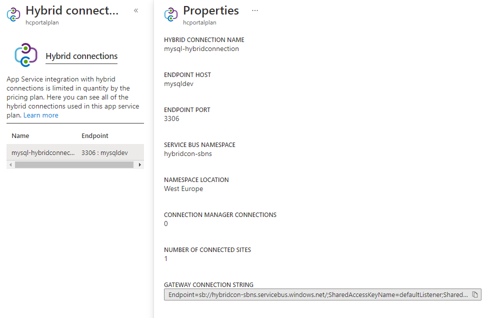 Screenshot of App Service plan properties