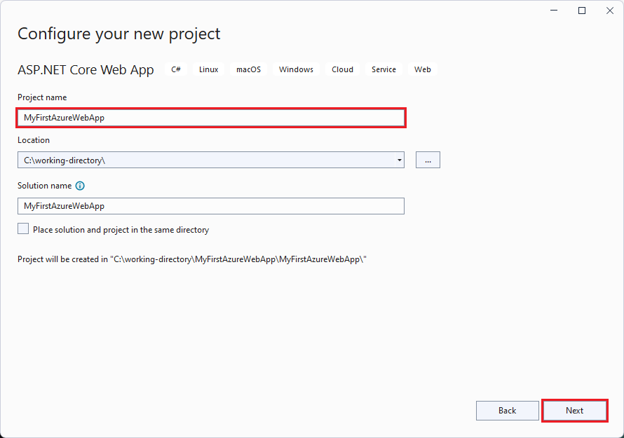 Configure your web app project